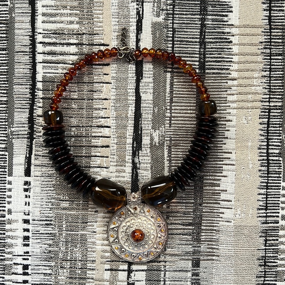 Necklace metal “silver SUN pendant”,